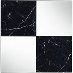 Acme Angwin Wooden Square Wall Accent Mirror In Mirrored And Faux Marble