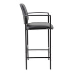 Boss Square Back Diamond Stool W/Arm In Black Caressoft (B169503-Cs)