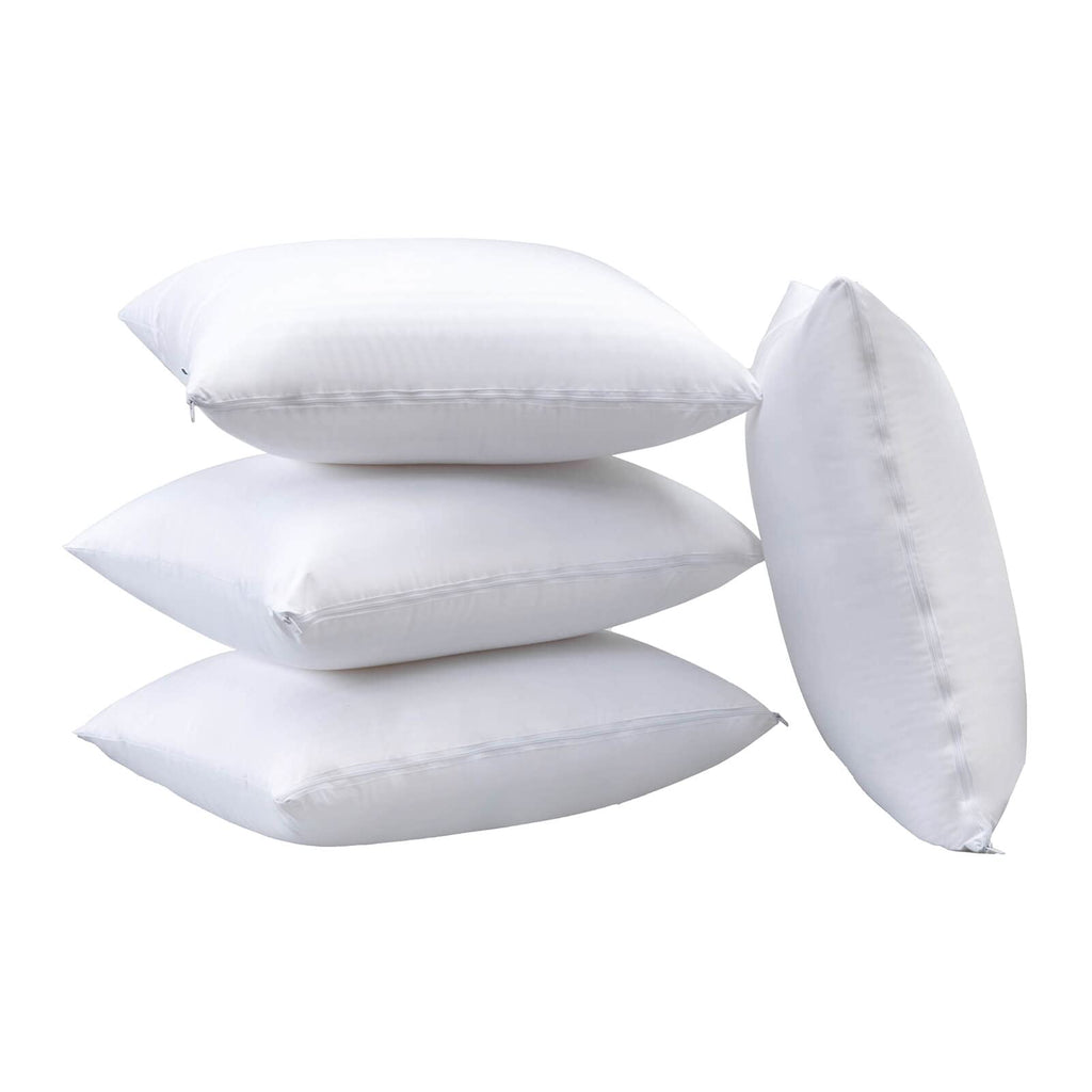 Kingnex 4 Pack Waterproof Feather Proof Pillow Protectors With Zipper On Long Side King Size Set Of 4 Down Proof Striped Bed Pil