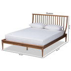 Baxton Studio ABEL Classic and Traditional Transitional Walnut Brown Finished Wood King Size Platform Bed