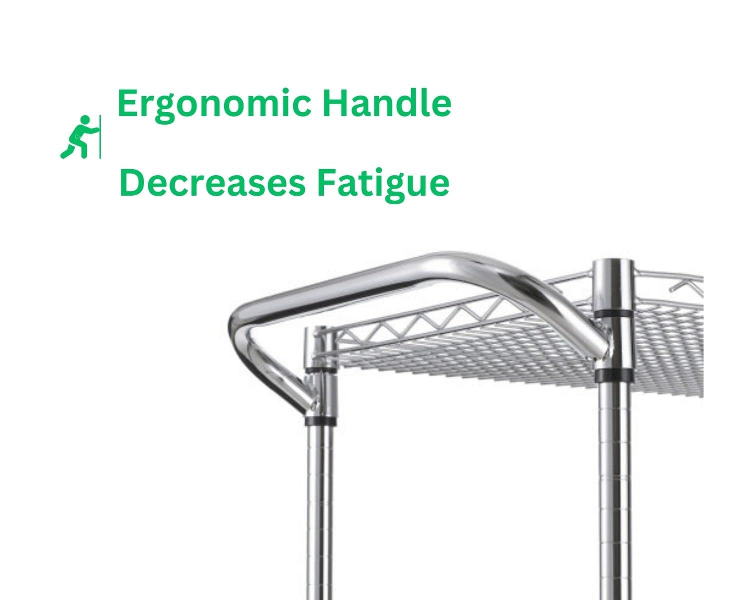 Heavy Duty 3 Tier Rolling Utility Cart Kitchen Cart On Wheels Metal Serving Cart Commercial Grade With Wire Shelving And Handle Bar For Kitchen Office Hardware