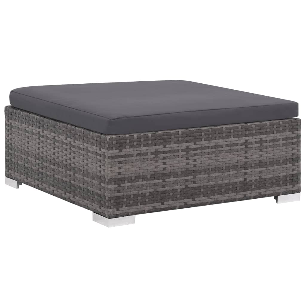 Hotyard 6 Piece Garden Lounge Set with Cushions Poly Rattan Grey