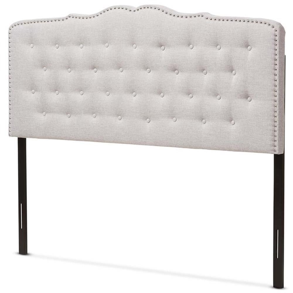 Baxton Studio Lucy Modern and Contemporary Greyish Beige Fabric King Size Headboard