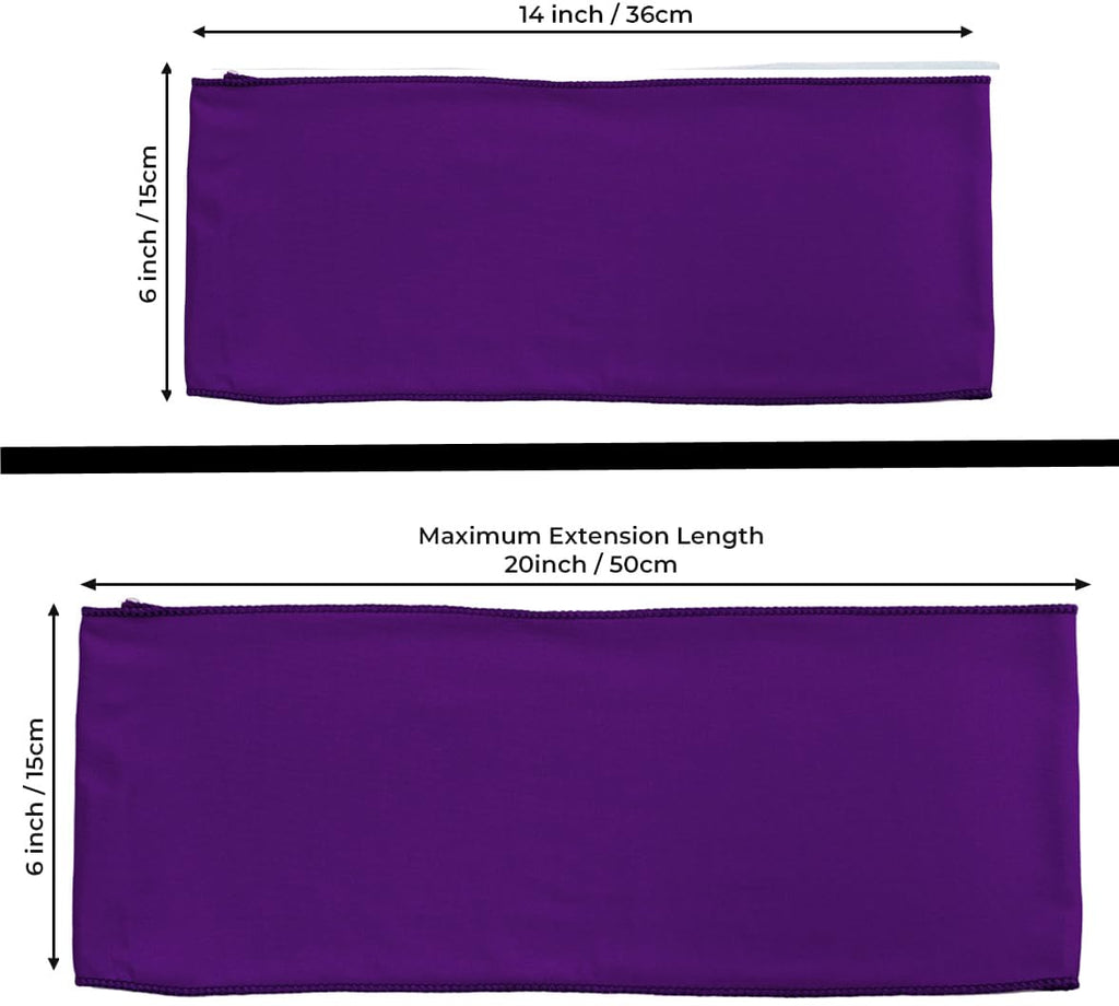 Mds Pack Of 100 Spandex Chair Sashes Bow Sash Elastic Chair Bands Ties Without Buckle For Wedding And Events Decoration Spandex Slider Sashes Bow - Cadbury Purple