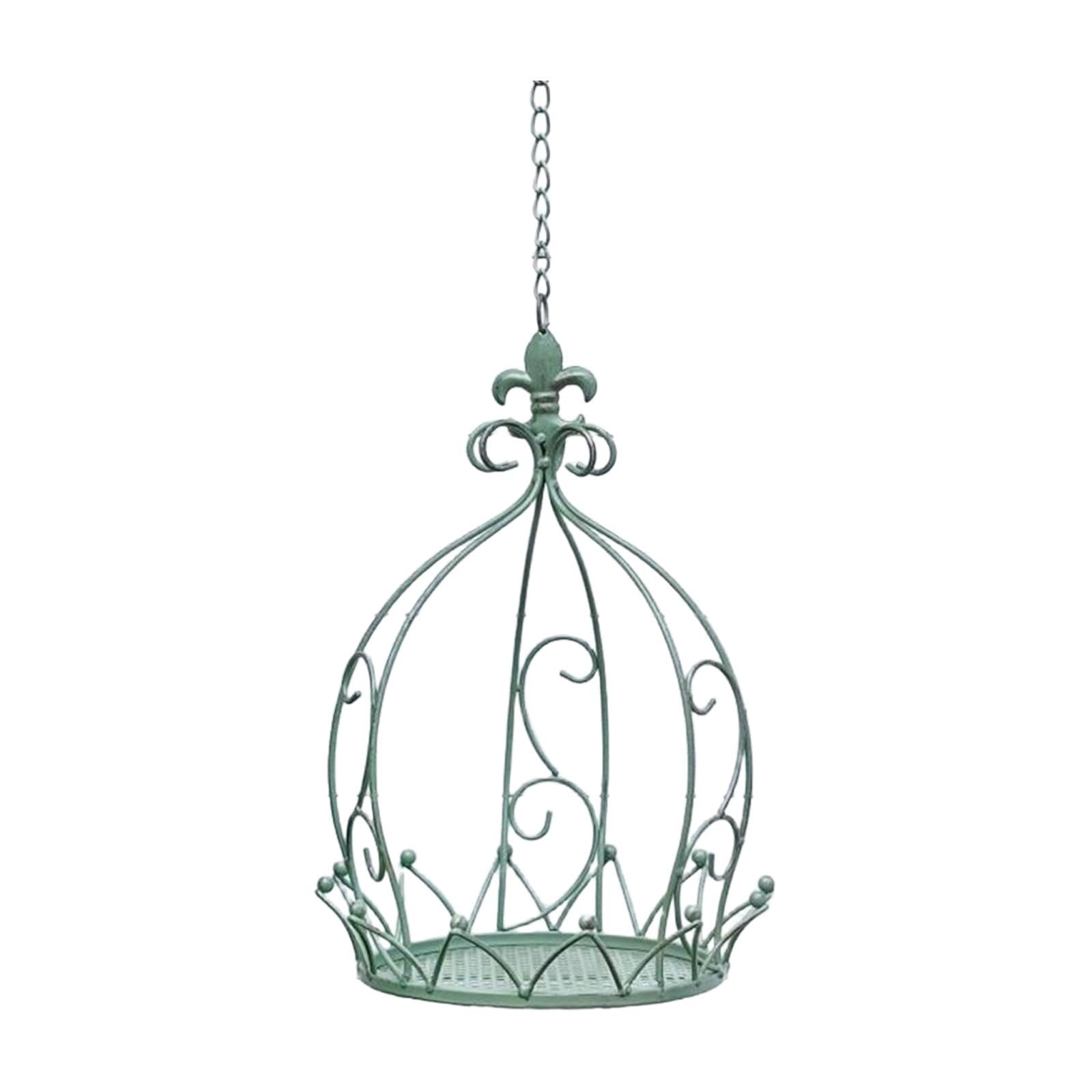 Zoomella Outdoor Decor Crown Hanging Planter Basket Iron Construction Elegant 25X35Cm Green Yard, Garden & Outdoor Living|Garden