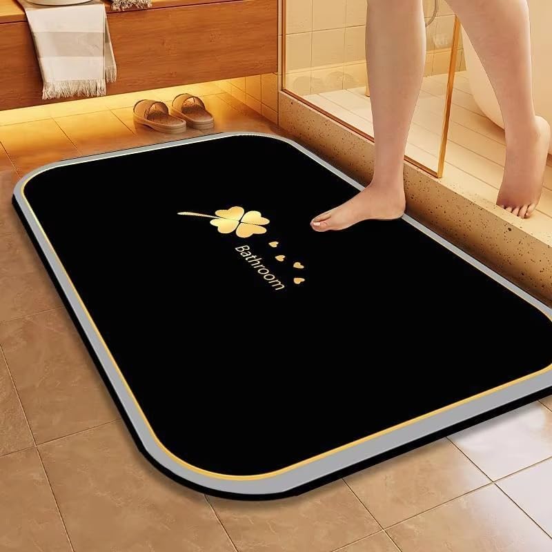 VHKD Water Absorbent PVC Rectangular mats for Bathroom Kitchen Door mat Anti Slip Skid Bath mat (Design 15)