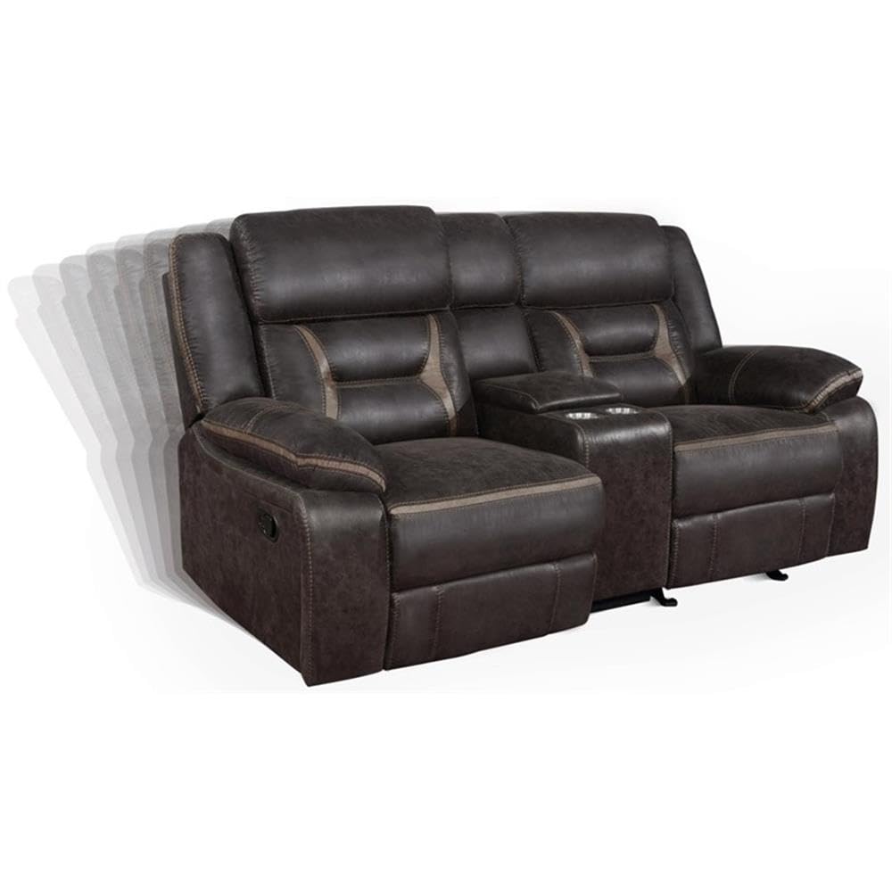Coaster Home Furnishings Greer Upholstered Motion Reclining Loveseat, Brown