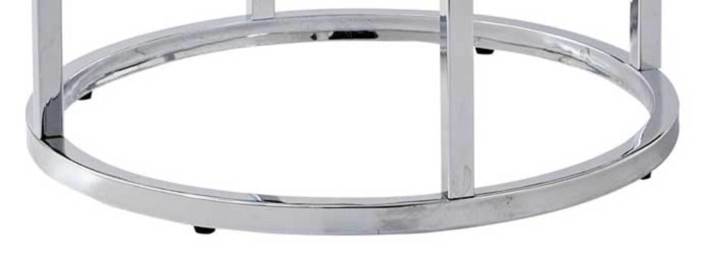 Steve Silver Echo End Table-Contemporary Style with Unique Marble Details, White Marble Top with Chrome Metal Base, 22 x 22 x 24, White, Chrome