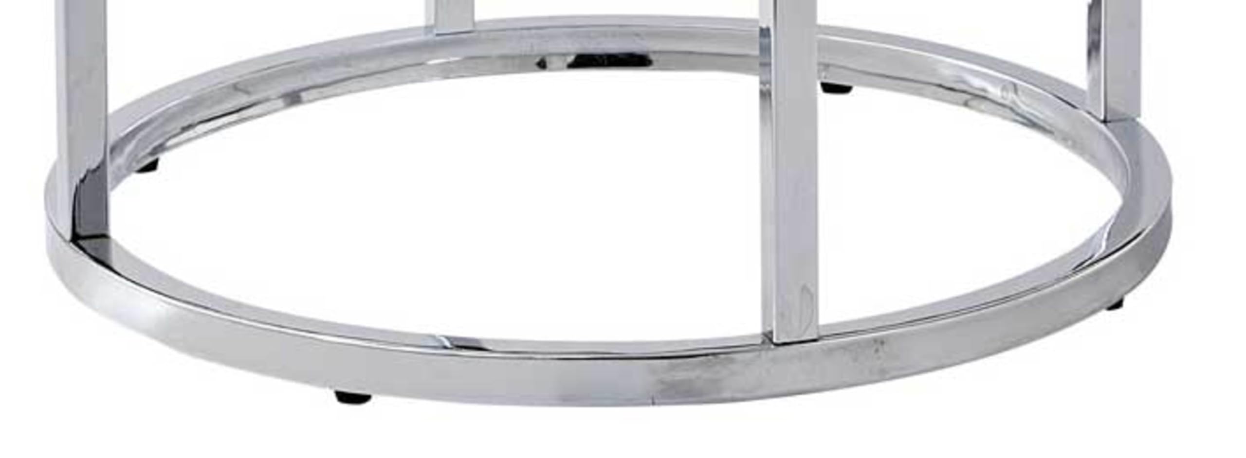 Steve Silver Echo End Table-Contemporary Style with Unique Marble Details, White Marble Top with Chrome Metal Base, 22 x 22 x 24, White, Chrome