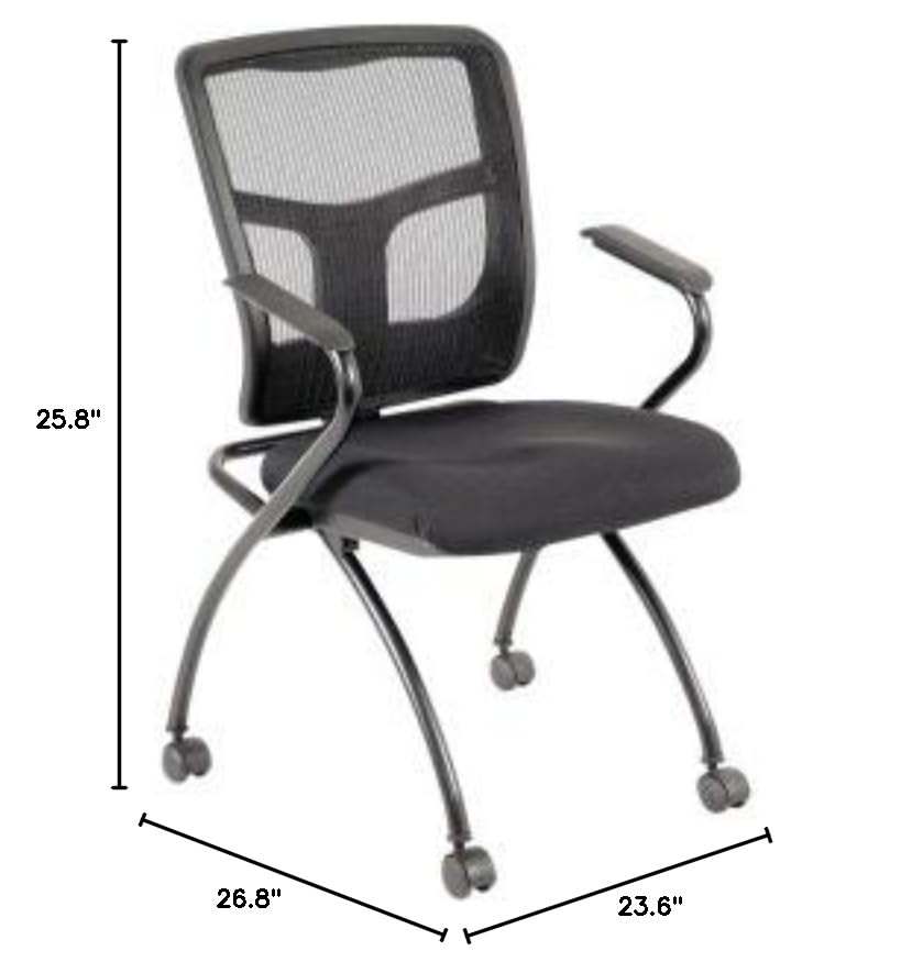 Lorell Mesh Back Fabric Seat Nesting Chairs