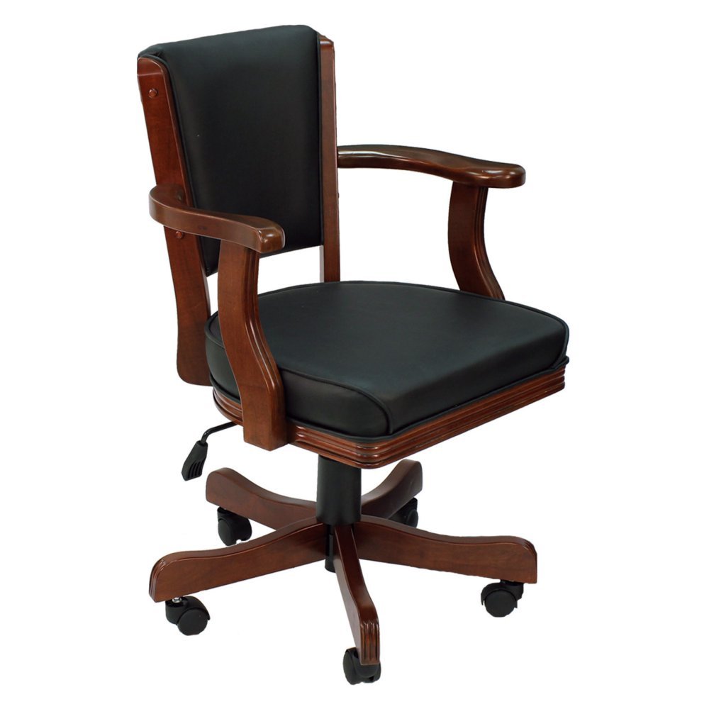 Cushioned Game Table Arm Chair Finish: English Tudor