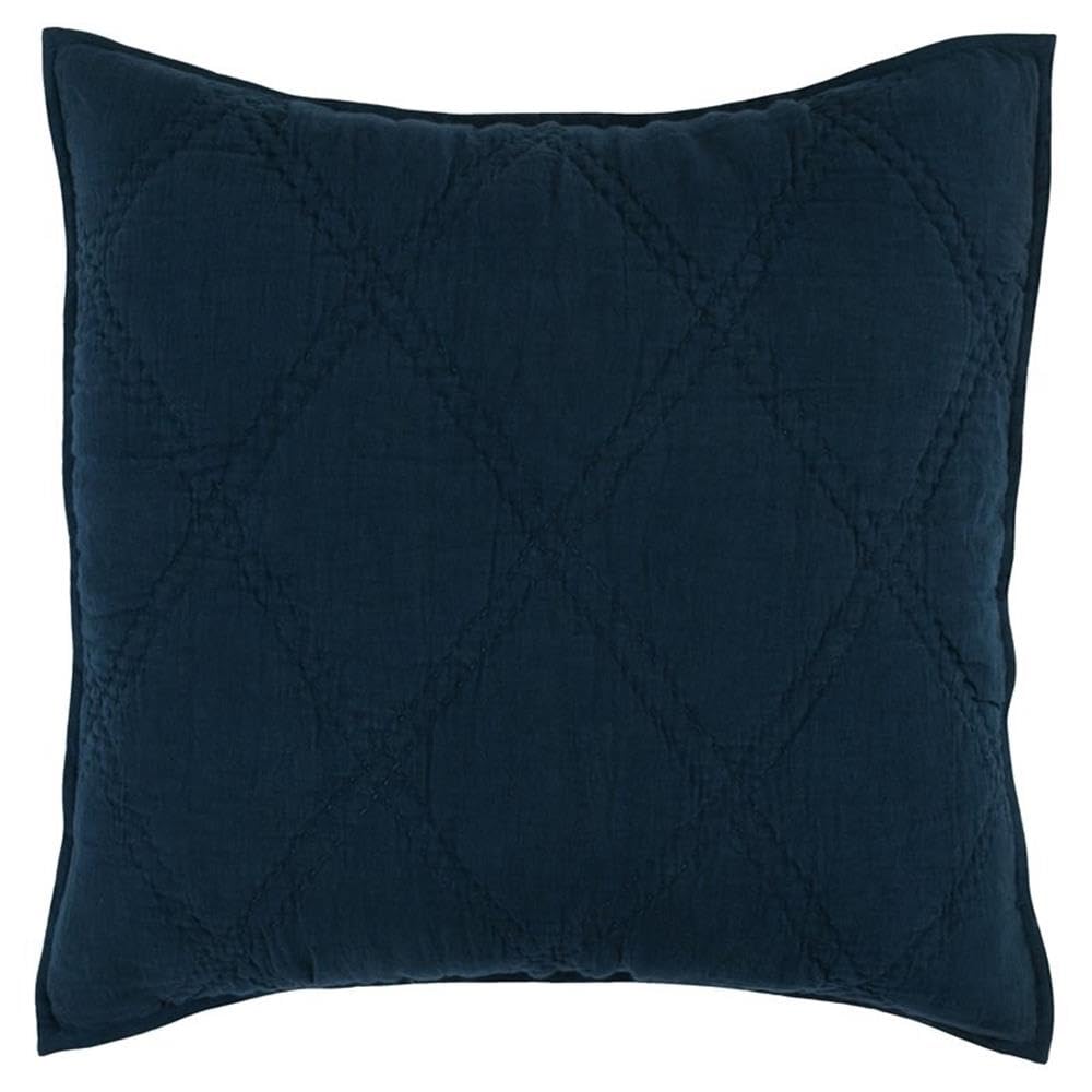 Kosas Home Casi 26X26 Belgian Flax Linen Fabric Euro Sham In Midnight Blue