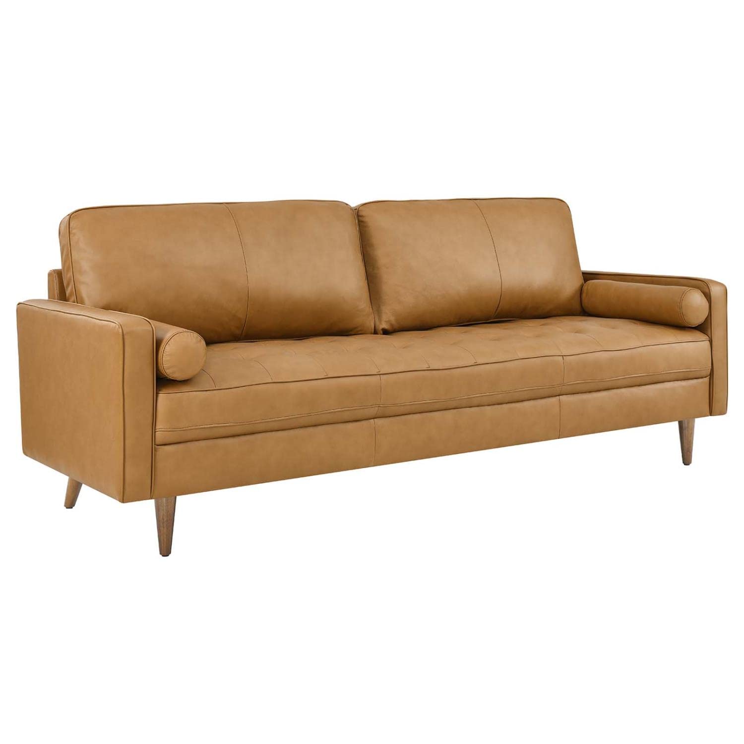 Modway Valour 88&Quot; Modern Style Leather And Dense Foam Sofa In Tan Finish