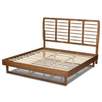 Baxton Studio Lucie Modern and Contemporary Walnut Brown Finished Wood King Size Platform Bed