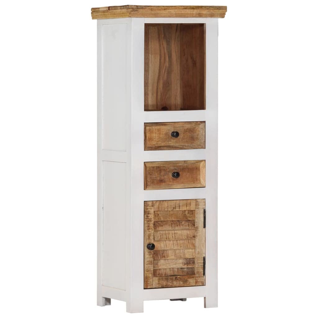 vidaXL Solid Wood Highboard with Optional Assembly - Brown and White - Multi-use with Unique Design