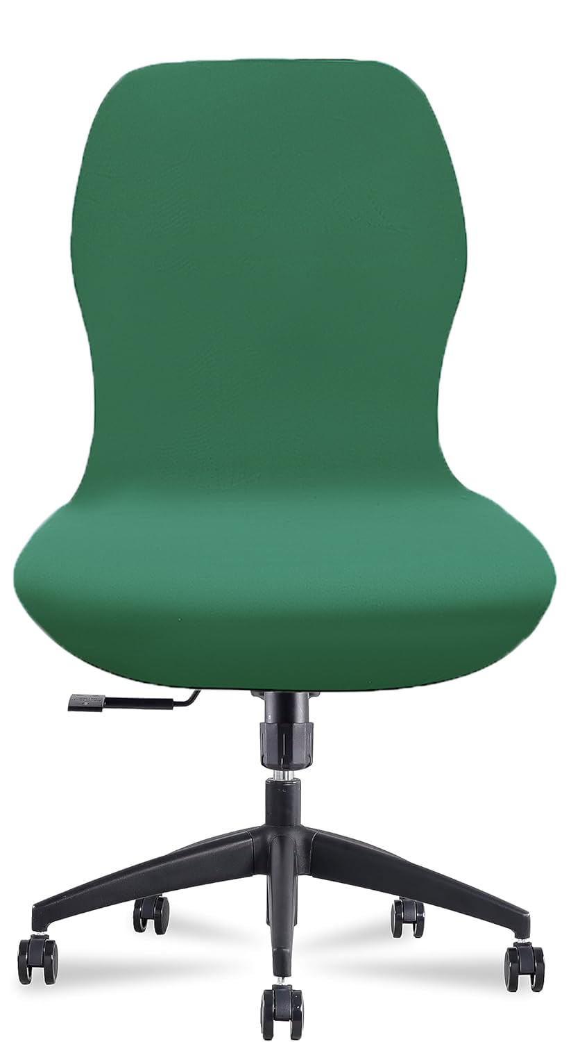 Deisy Dee Velvet Stretch Armless Office Chair Covers - Colorful Stretch Slipcover For Desk Chairs (Kelly)