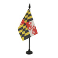 Maryland Table Flag 4' X 6' - Us State Of Maryland Desk Flag 15 X 10 Cm - Black Plastic Stick And Base - Az Flag