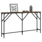 vidaXL Console Table in Brown Oak - Engineered Wood with Durable Metal Frame, Ideal for Entryway, Living Room or Hallway