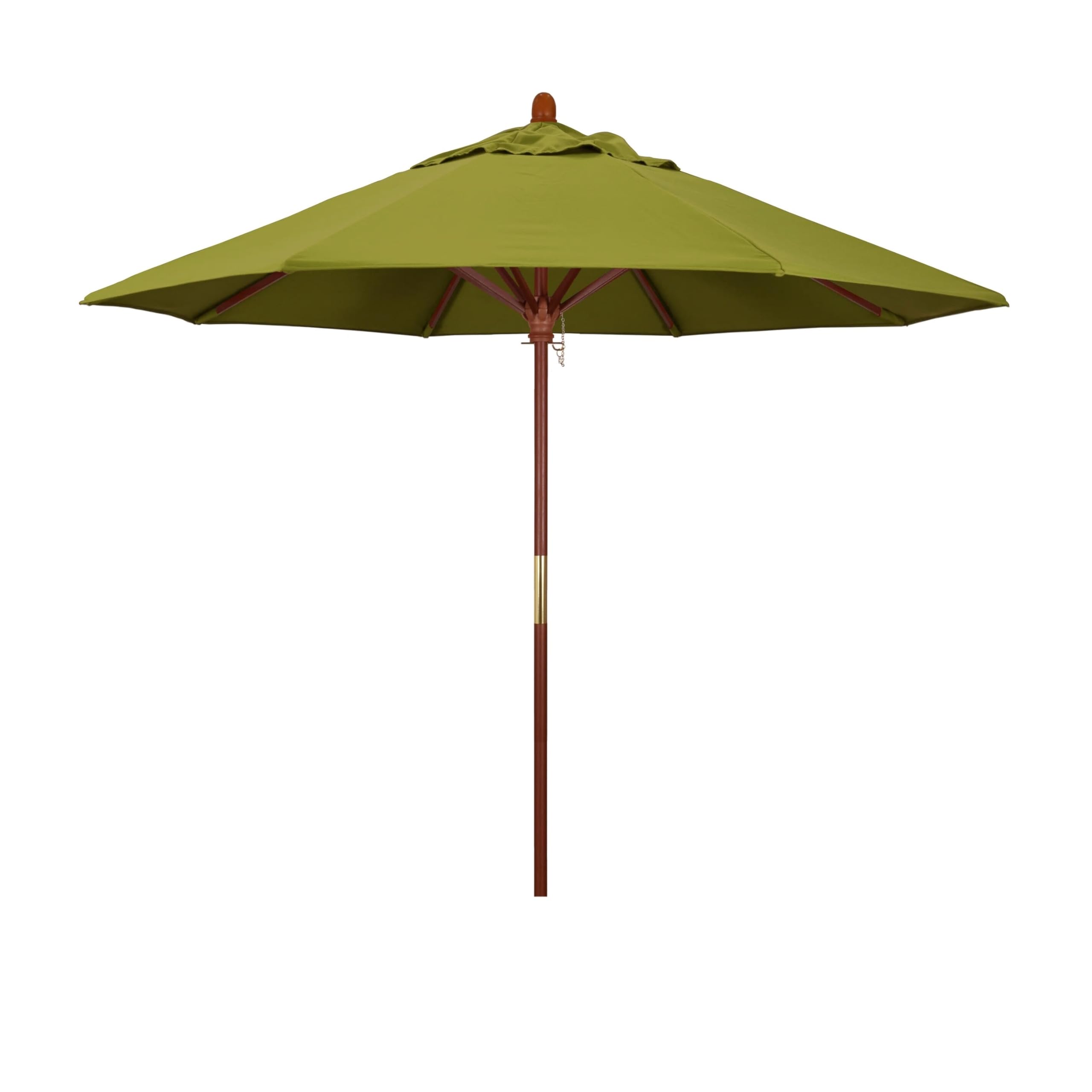 California Umbrella 9' Round Hardwood Frame Market Umbrella, Stainless Steel Hardware, Push Open, Pacifica Ginko