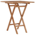 vidaXL Folding Patio Table - Fine Sanded Teak Hard Wood Garden Table - Weather-Resistant Outdoor Dining Furniture - Brown