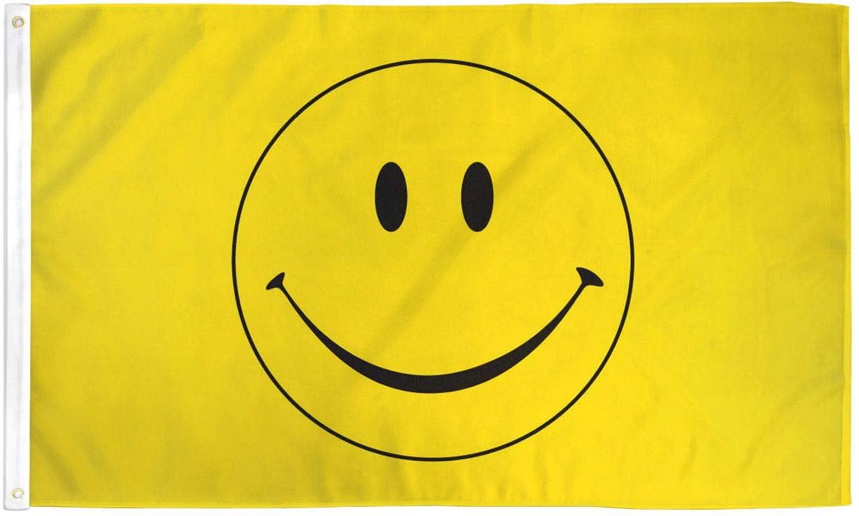 Happy Face Flag Smile Banner Smiley Face Pennant Sign New Indoor Outdoor 4X6 Ft