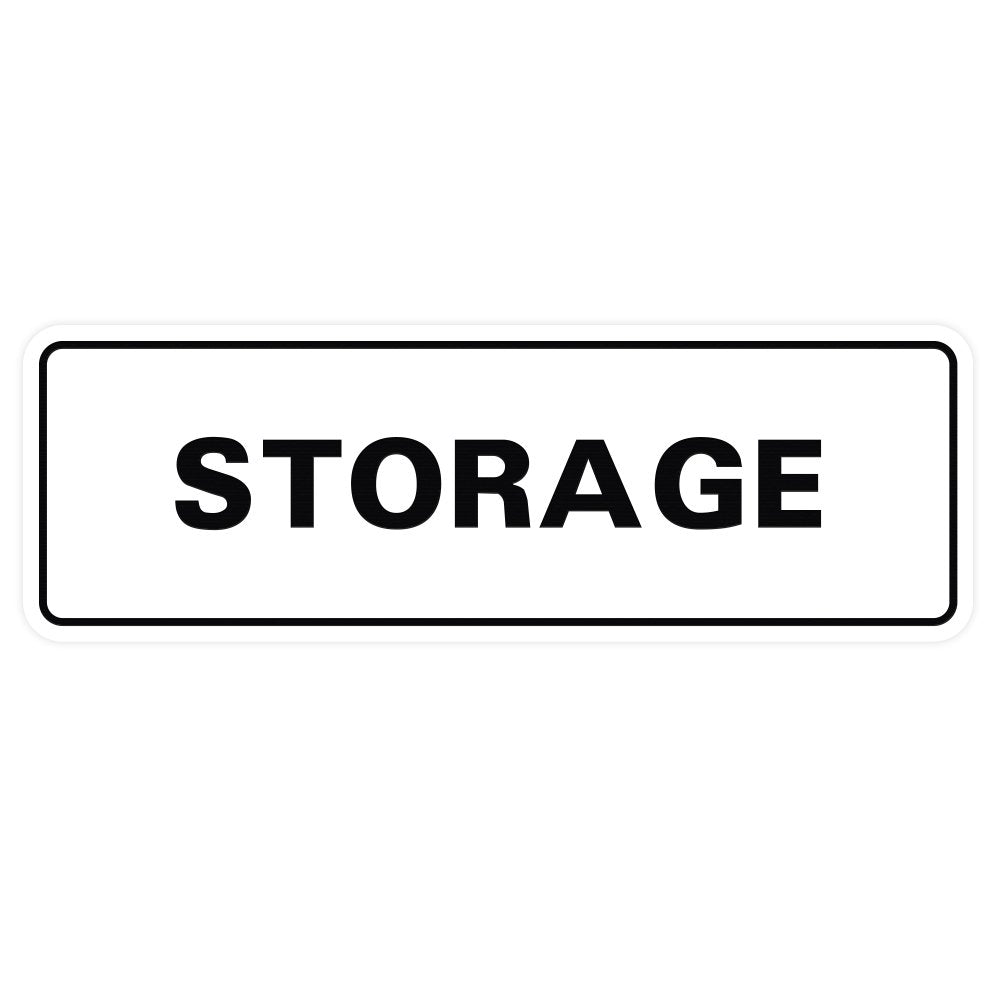 Standard Storage Door/Wall Sign - White - Medium (1 Pack)