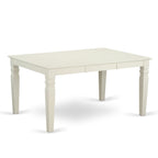 East West Furniture WEST5-WHI-W 5 Piece Kitchen Set for 4 Includes a Rectangle Room Table with Butterfly Leaf and 4 Dining Chairs, Wood Seat, Linen White