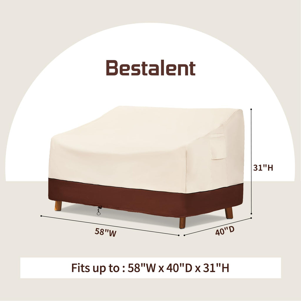 Bestalent Patio Furniture Covers Waterproof,Outdoor Sofa Covers For Loveseat Fits Up To 58W X 40D X 31H Inches
