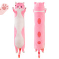 Rexinc Long Pink Cat Plush Pillow Toy Sleeping Pillow Cute Cartoon Cat Stuffed Animals Soft Long Body Pillow Gift for Kids(19.68