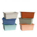 6 Pack Small Cubby Bins, Plastic Storage Containers for Classroom, Boho
