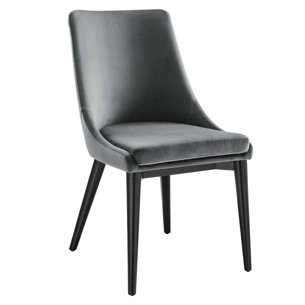 Modway Viscount 19&Quot; Modern Performance Velvet Dining Chair In Black/Gray