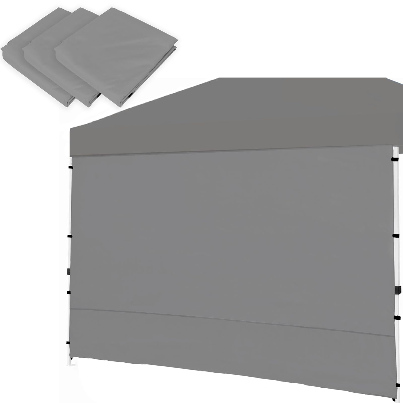 Senmortar Canopy Sunwall, Sidewall For 10Ft X10Ft Pop Up Canopy, Instant Tent Gazebos, 3 Pack Sidewalls Only Grey