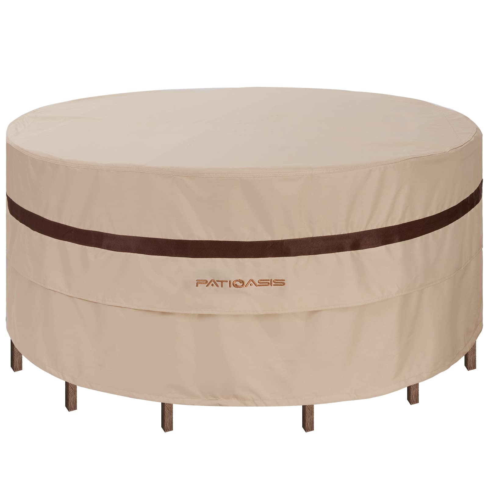 Patio Round Table Chairs Cover 90'Dia Waterproof Dustproof Round Table Covers For Outdoor Furniture Anti-Fading Heavy Duty Pati