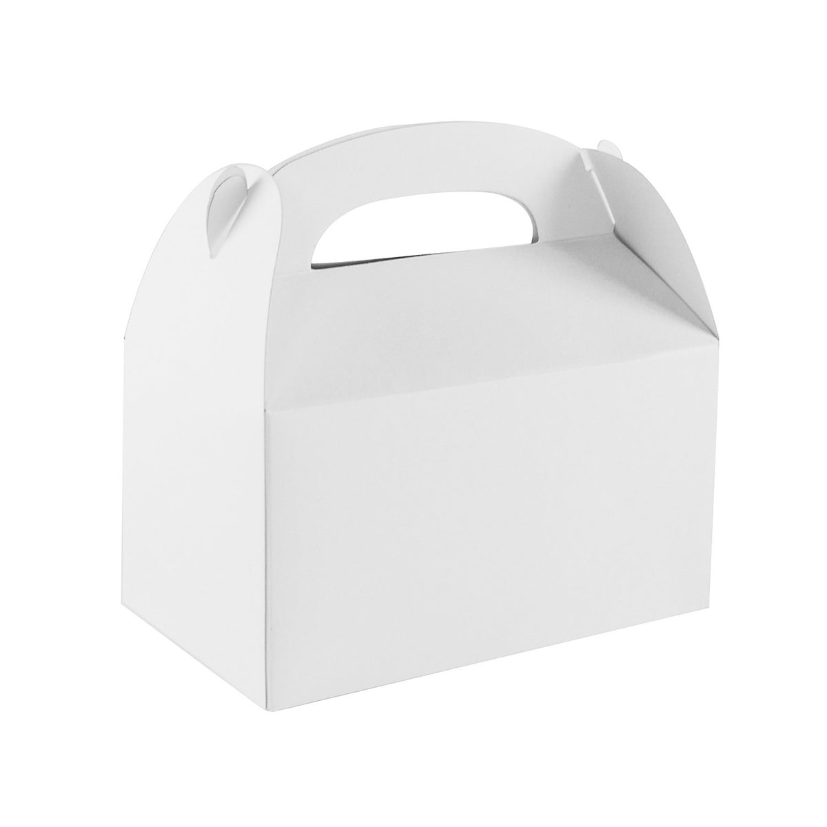Super Z Outlet Blank White Color Treat Gift Paper Cardboard Boxes with Handles, Arts & Crafts Candy Goodie Bags, Picnic, Birthda