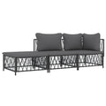 vidaXL Patio Furniture Set 3 Piece, Sectional Sofa with Cushions, Patio Lounge Set for Outdoor Garden Lawn Backyard, Anthracite Steel