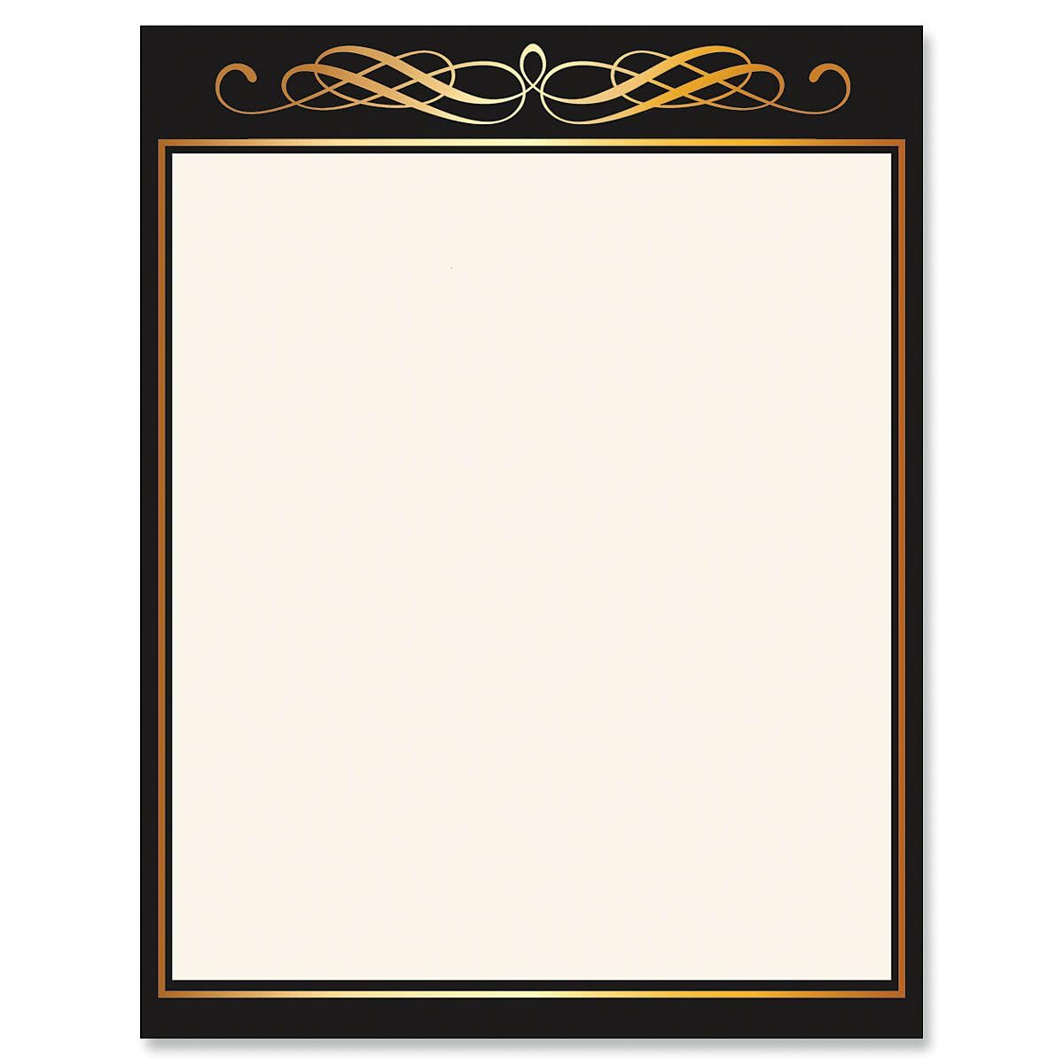 Calligraphy Frame Celebration Letter Papers - Set Of 25, Graduation Stationery Papers, 8 1/2' X 11', Compatible Computer Paper