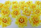 (50) Silk Yellow Roses Flower Head - 1.75' - Artificial Flowers Heads Fabric Floral Supplies Wholesale Lot For Wedding Flowers