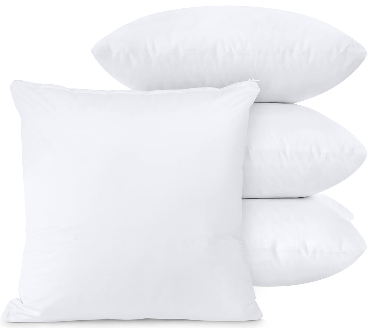 Utopia Bedding Zippered Waterproof Throw Pillow Protectors (No Pillow Inserts), European (Pack Of 4, White), Bed Bug Proof Decor