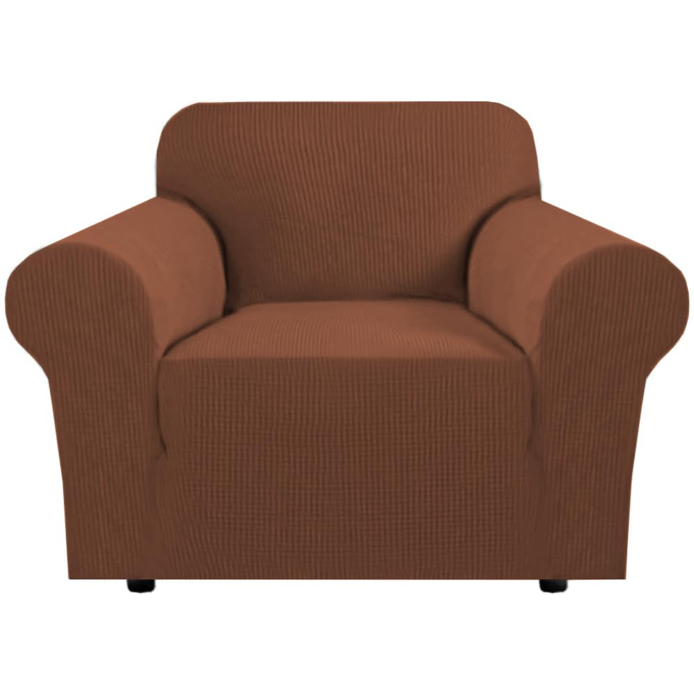 H.VERSAILTEX Stretch Chair Slipcover Sofa Cover Furniture Protector Cover High Spandex Small Checks Knitted Jacquard Sofa Cover 