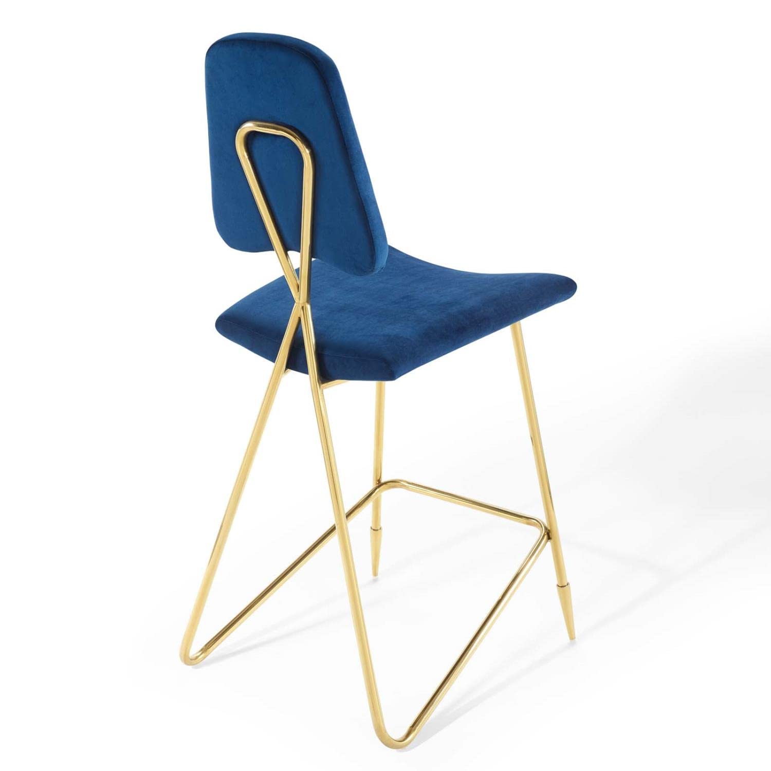 Modway Ponder Performance Velvet Bar Stool, Navy