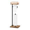 Toilet Paper Holder Stand FreeStanding Tissue Paper Roll Holder with Shelf Farmhouse Toilet Paper Dispenser for Bathroom Toilet 