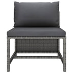 vidaXL 3 Piece Patio Sofa Set - Weather-Resistant Outdoor Furniture with Cushions, Durable PE Rattan Construction and Easy Maintenance Components - Grey.