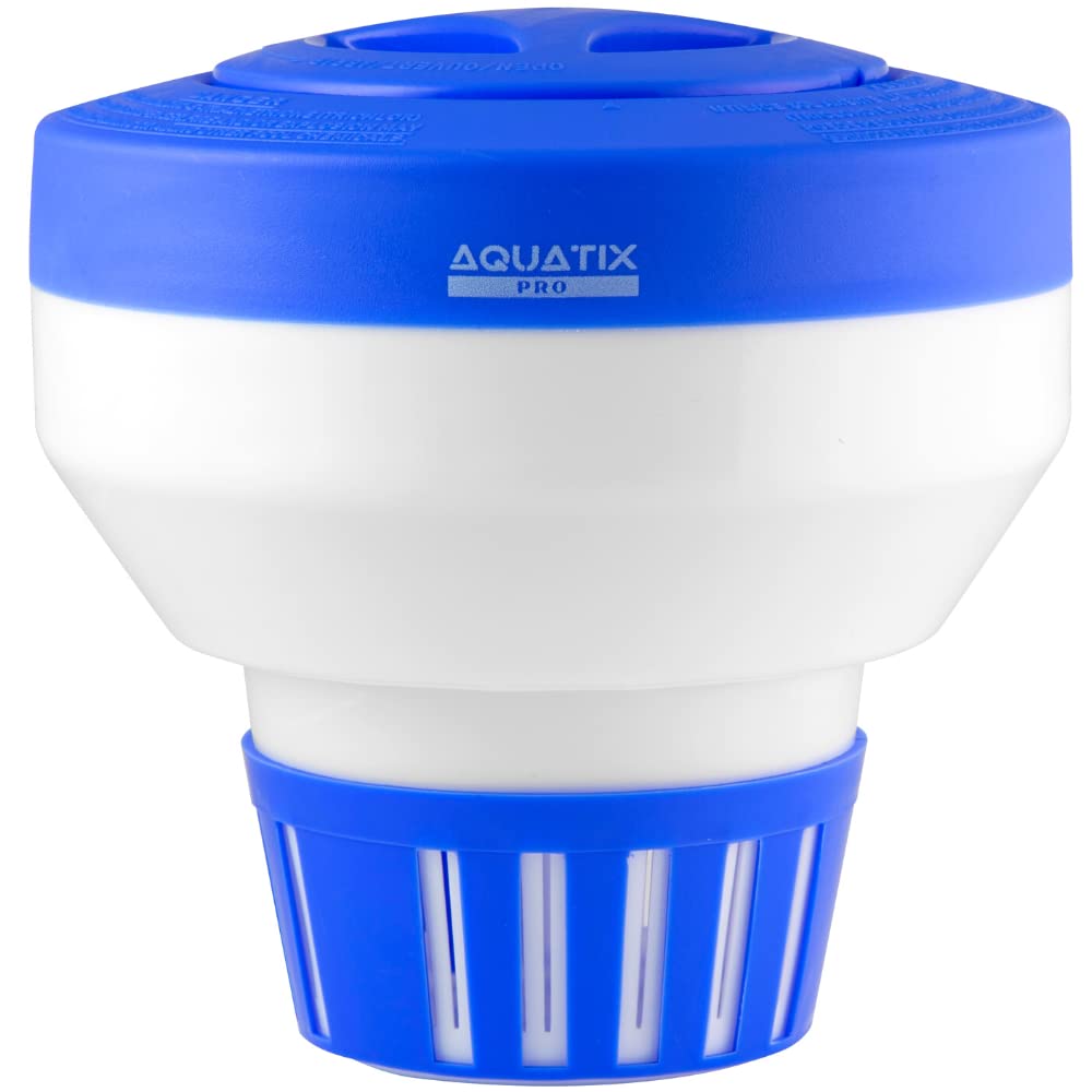 Aquatix Pro Pool Chlorine Floater Dispenser For 1 To 3 Inch Tablets, Large & Durable Floating Dispenser For Spa, Hot Tubs, In-Gr