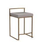 Crosley Furniture Harlowe Upholstered Seat Counter Height Bar Stools Set of 2, Kitchen and Dining, Gray and Gold