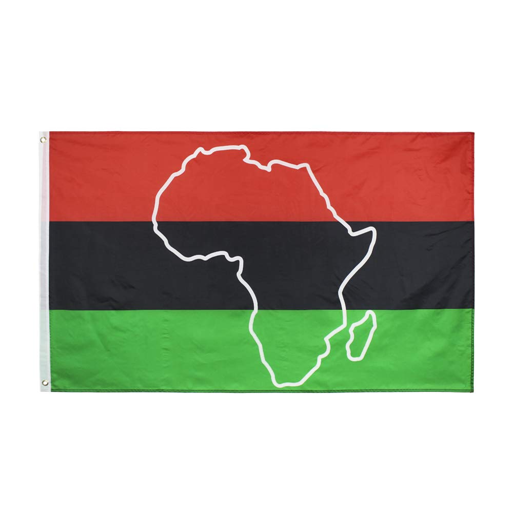 Anjor 3X5 Fts Unia Black Liberation African American Afro Outline Flag Map African Banner