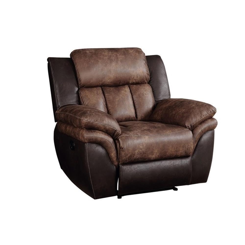 Acme Jaylen Recliner in Toffee and Espresso Polished Microfiber