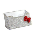 Bestbling Bling Pure Handmade Bling Bling Rhinestones Stainless Steel Metal Business Card Holder Name Card Case (Red Bow)