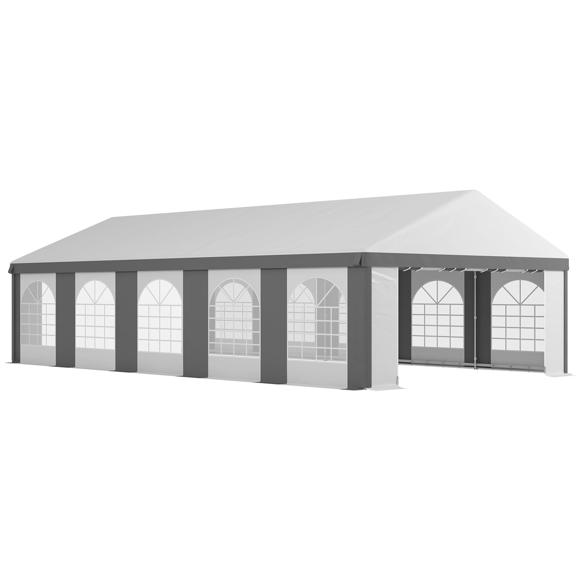 Outsunny 20' X 33' Heavy Duty Party Tent & Carport With Removable Sidewalls And Double Doors, Large Canopy Tent, Sun Shade Shelt