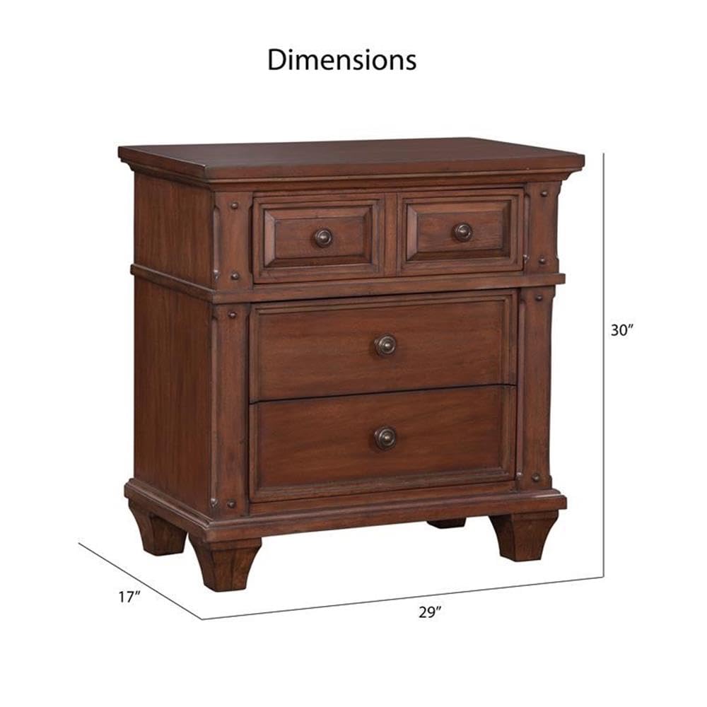 American Woodcrafters Sedona Cherry Finished Wood 3-Drawer Nightstand