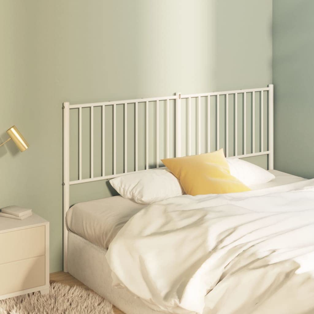 vidaXL Black Metal Headboard ?Classic Styling, Powder-Coated Steel, Excellent Back Support, Sturdy and Stable Legs, Easy Assembly, 59.1" Mattress Width Suitable.